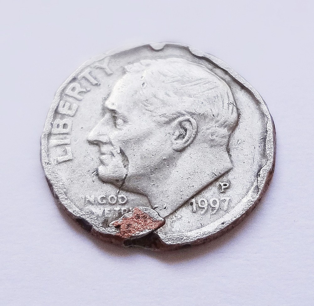 USA 10 Cent Dime Coin _ Issued 1997 _ Error