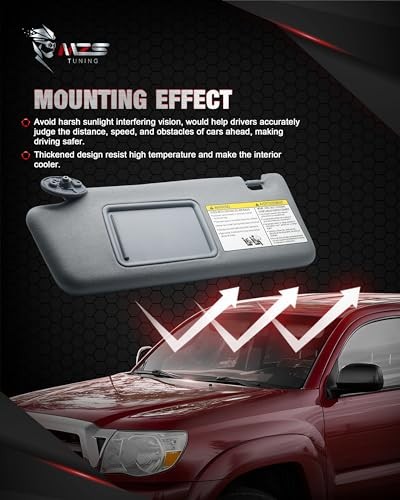 Sun Visor Driver Side Replacement Compatible with 2005 Left Tacoma Sun Visor