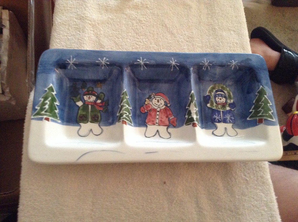 Divided ceramic Christas dish