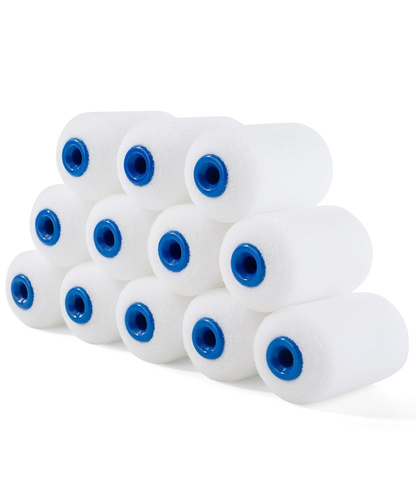 Bates Choice Foam Paint Roller Covers, 2", 12 Pack, High Density Mini White