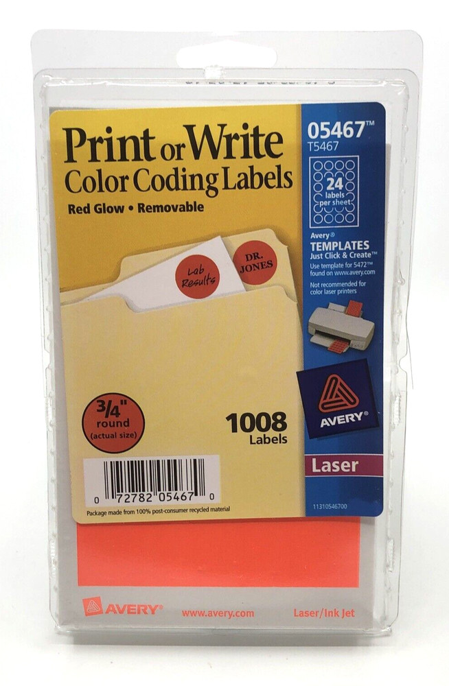 ORANGE Avery 3/4” ROUND LABEL DOT 05466 Color Coding Removable