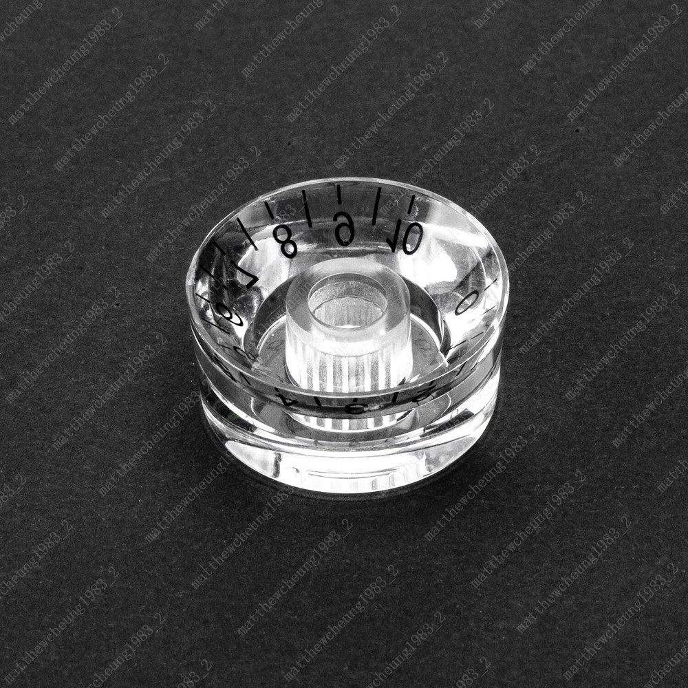 4 Pcs Clear w/Black Letter Guitar Control Knobs Speed Knobs Fits Les Paul SG