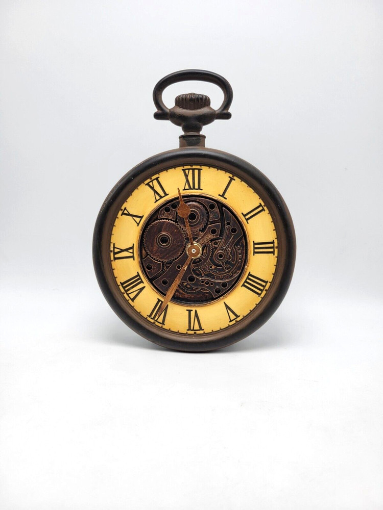 Steampunk Pocket Watch Table Clock 10"