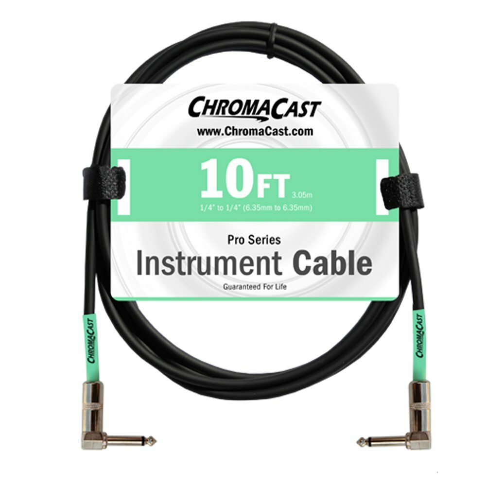 ChromaCast Pro Series 10’ Instrument Cable Angle/Angle Surf Green