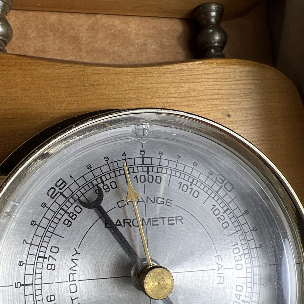 Vintage Weather Station Barometer Thermometer Springfield Instrument Eagle 802