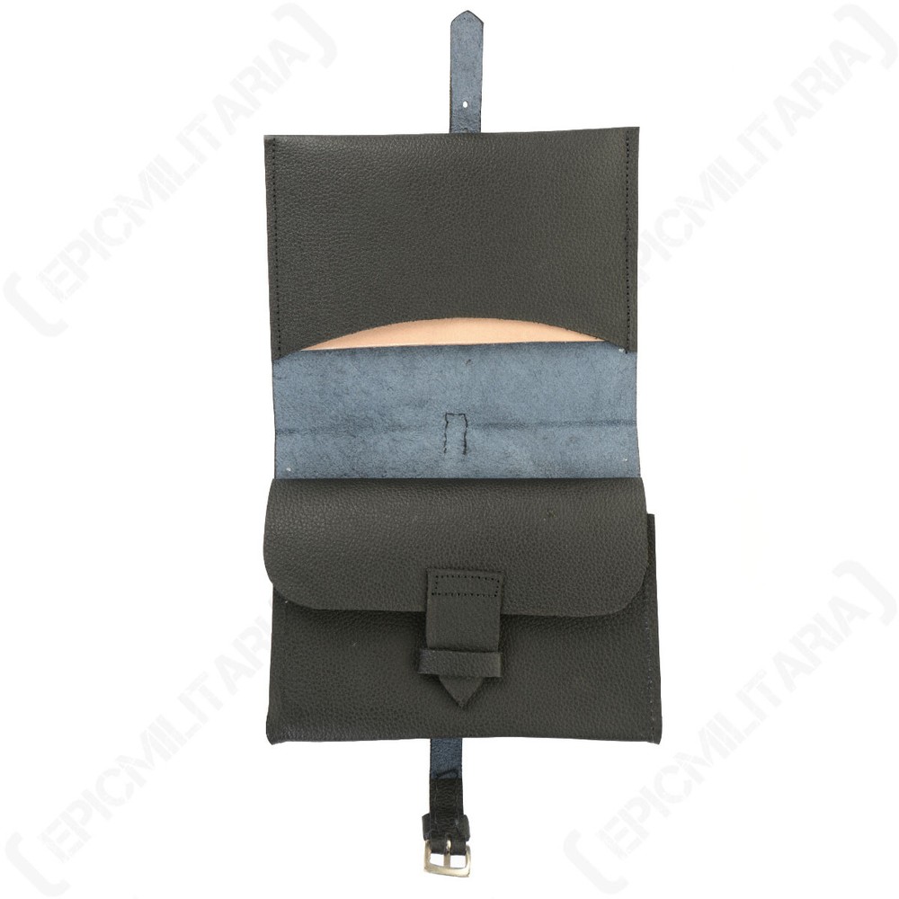 WW2 German Military Black Leather Soldiers Wallet - Reproduction