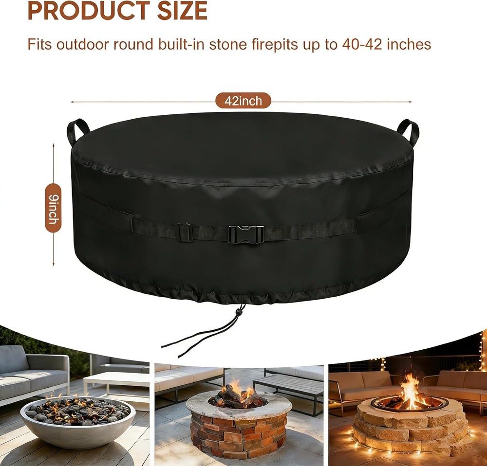 Waterproof Outdoor Firepit Cover 42"
