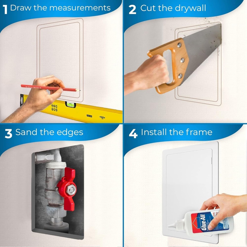 14x29 Access Panel for Drywall - Durable Plastic Cover for Plumbing Access