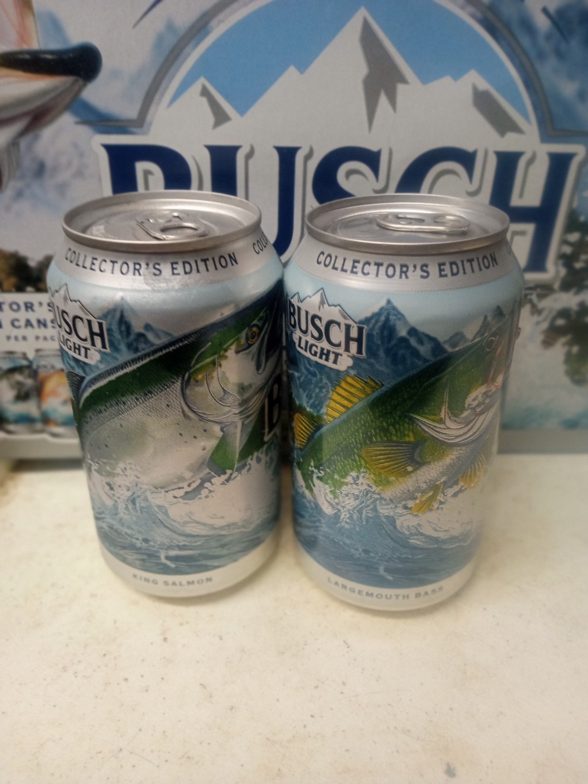 BUSCH LIGHT 2026 King Salmon &  Bass   EMPTY BEER can Fishing B/O can Lot Of 2