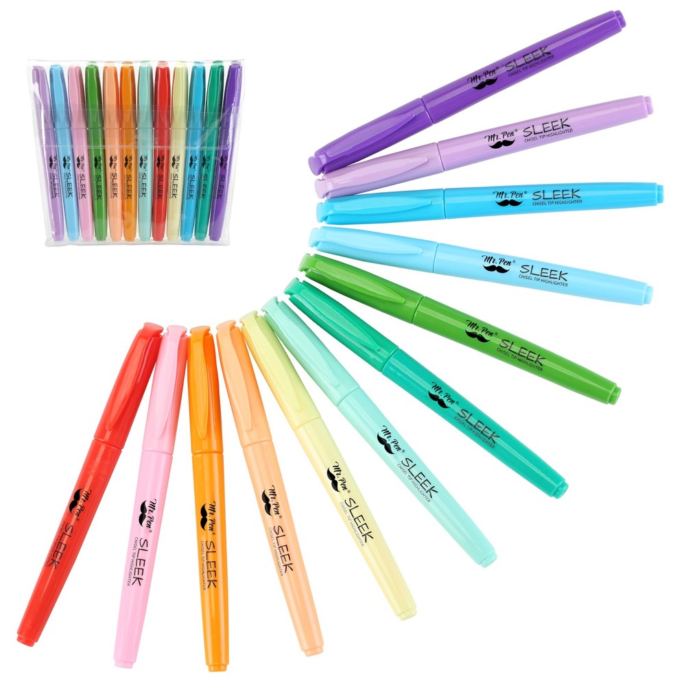 Mr. Pen- Highlighters, 12 Pack, Assorted Colors, Chisel Tip, 12 Bright