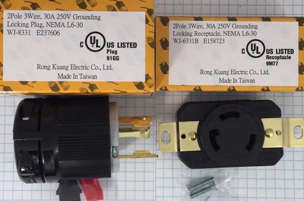 High Quality NEMA L6-30 Locking Plug and Receptacle, UL listed