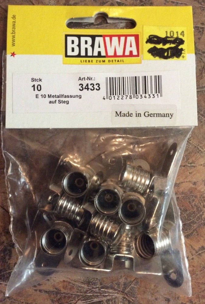 Brawa 3433 Bulb Sockets (10)    NIP