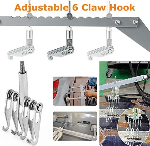 Dent Puller, Heavy Duty Auto 6 Fingers Metal Dent Puller Adjustable Hook