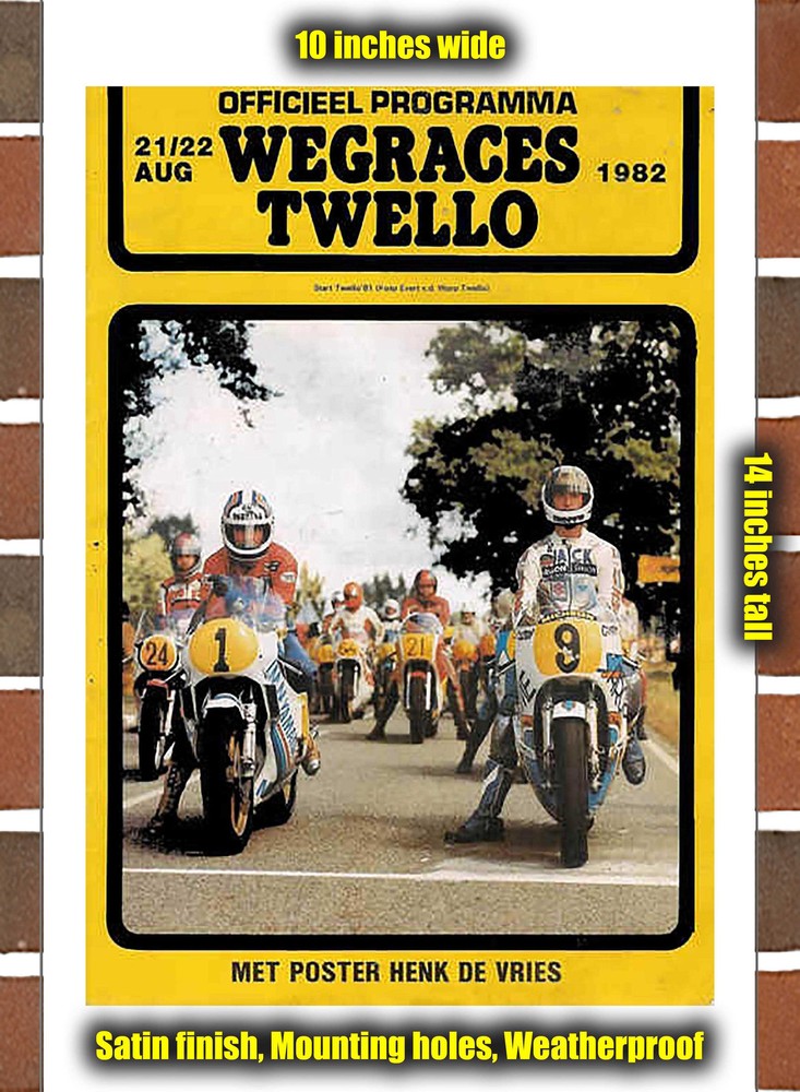 Metal Sign - 1982 Twello Racing Program - 10x14 inches