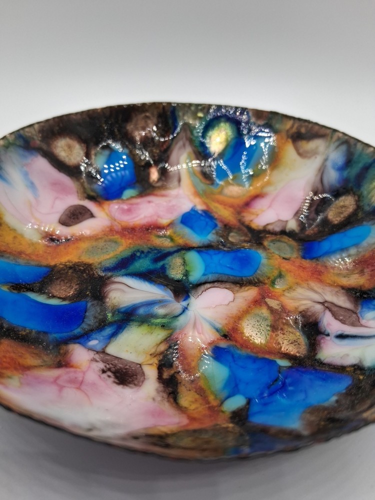 Vintage Enameled Copper BOWL 5"