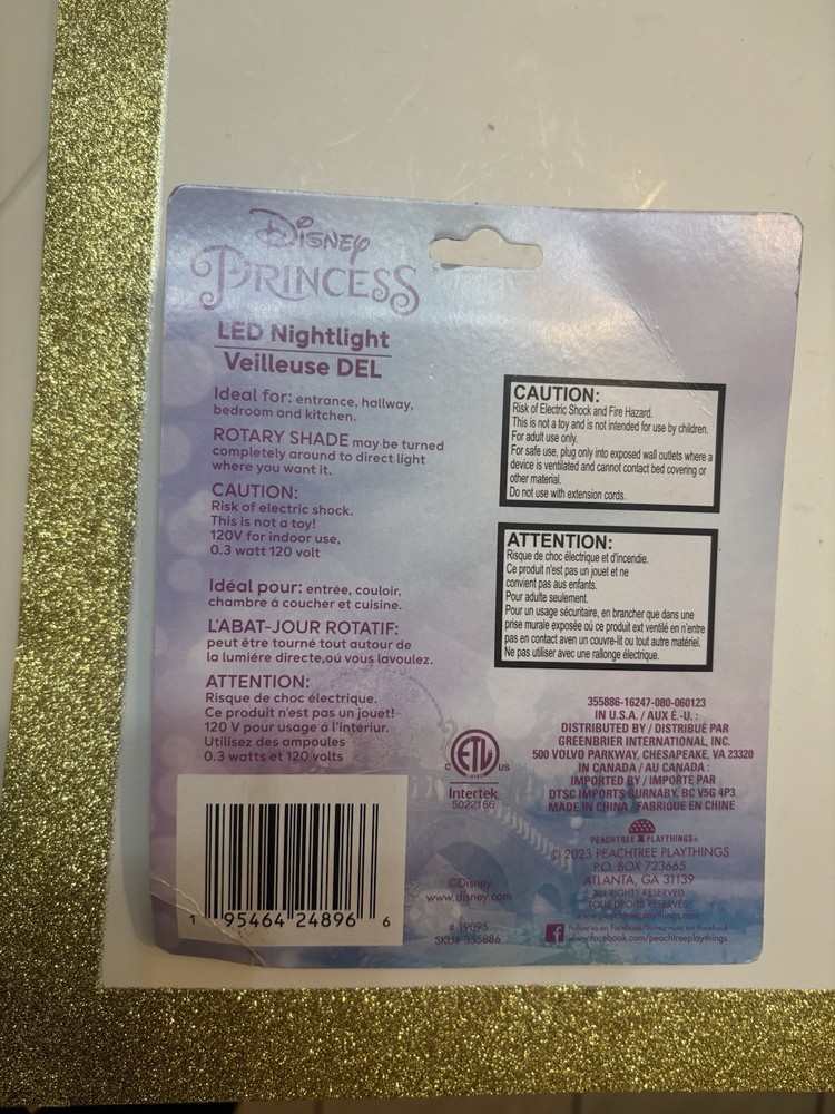 Disney princess nightlight