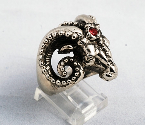 The Ram Head Silver Ring