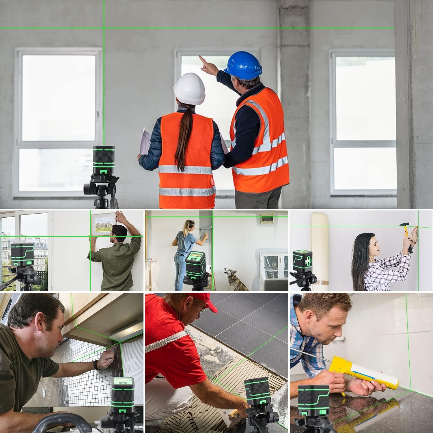 2 Line Laser Level 360° Rotary Cross Line Self Leveling Tool W/Bracket Batteries