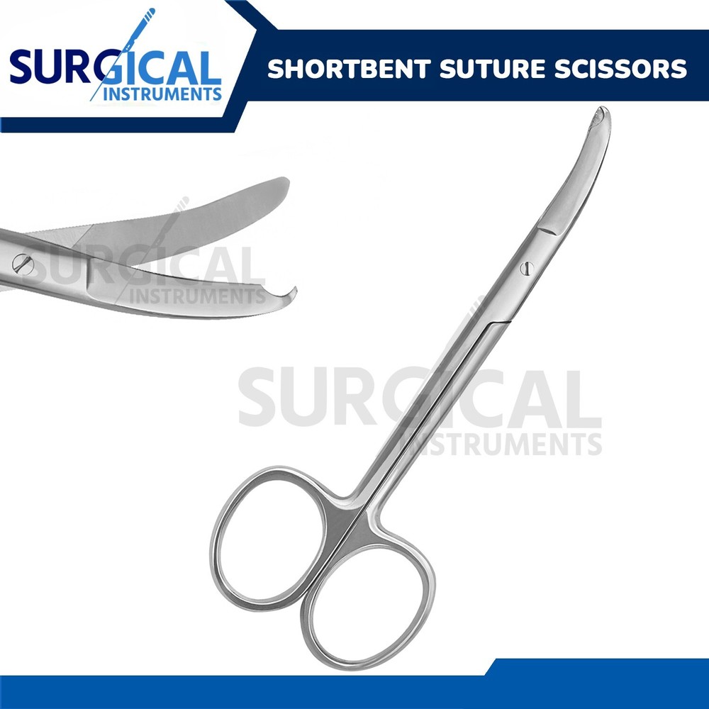 SHORTBENT SUTURE Scissors Surgical & Veterinary Instruments 3.50" O.R. GRADE