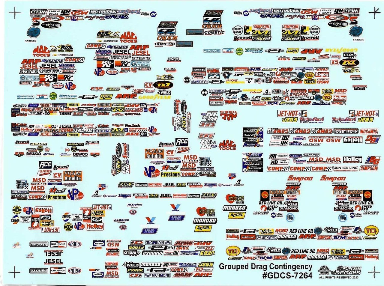 Slixx  7264 Grouped Drag Contingency 1/24 1/25 waterslide decal