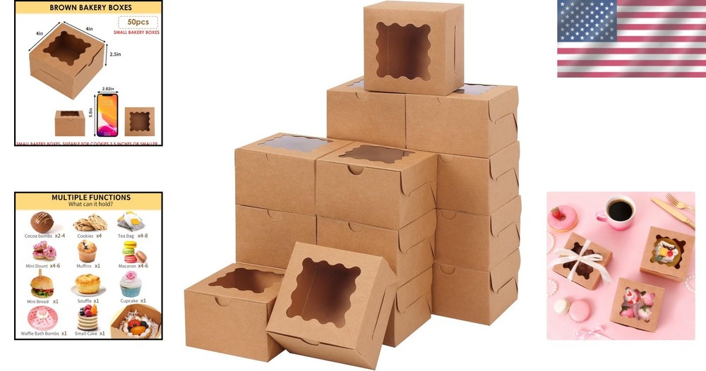 Beautifully Packaged 50pcs Cookie Containers with Window - Perfect for Events