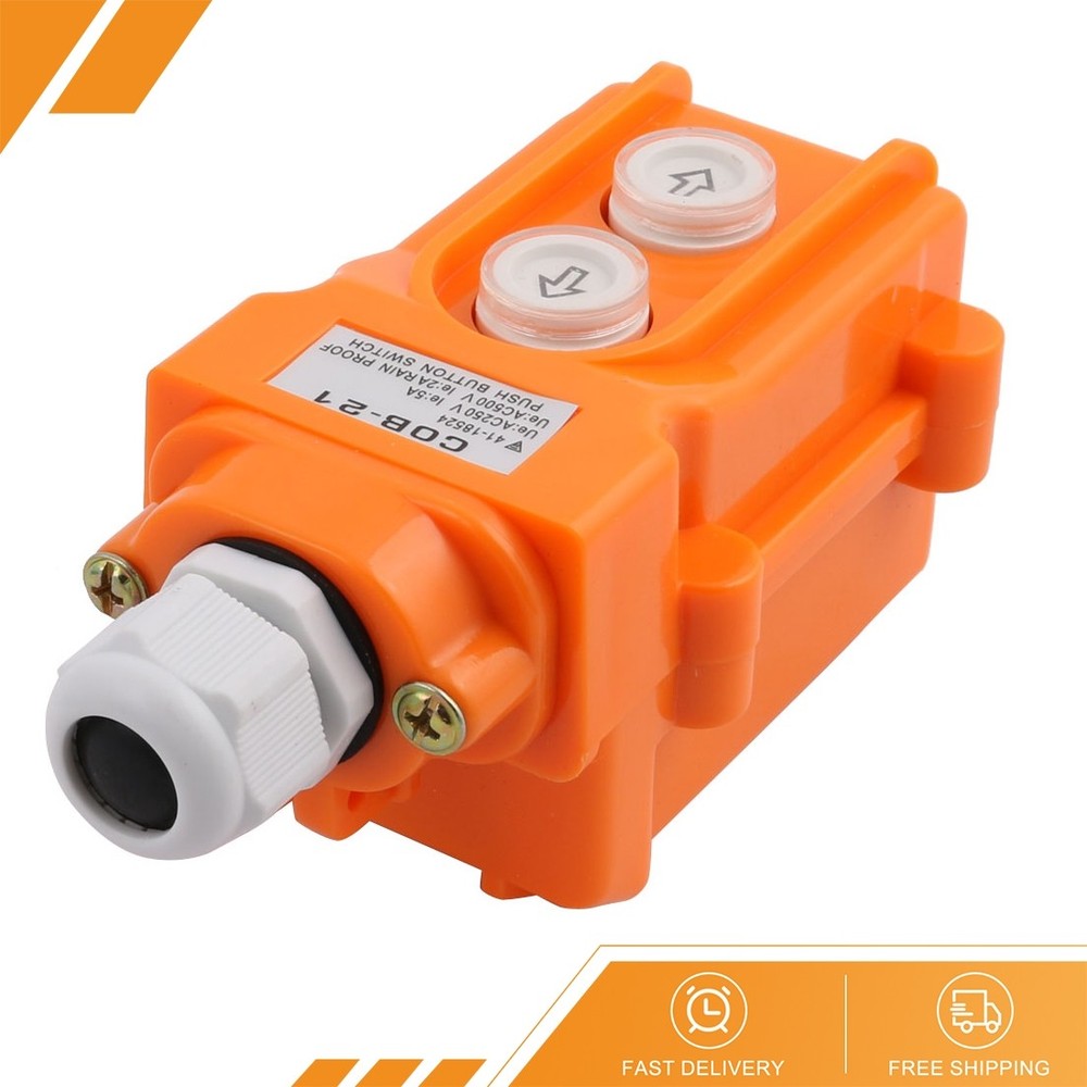 NEW Hoist Crane Pendant Switch Up-Down Rain Proof Button 2 with Connector
