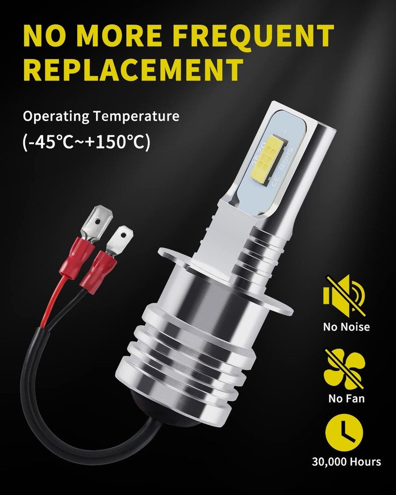 Antline Super Bright H3 H3LL LED Bulb 6000K White Version 3570 CSP-Chips LED ...