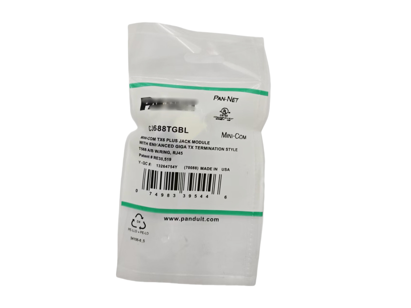 50PCS Giga TX Cat6 Panduit Network jack CJ688TGYL CJ688TGIW CJ688TGGR CJ688TGRD