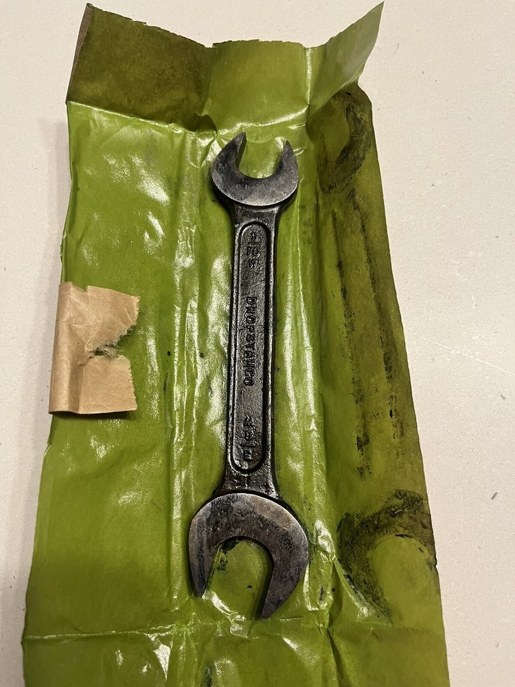 DROPSTAMCO - 5/16 + 3/8 Combination Spanner - Ex-MOD,Dated 1955 - Unissued ‘NOS’