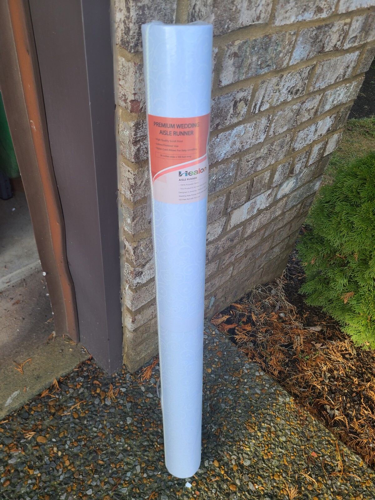 Healon 100 x 3 ft Wedding Aisle Runner White Aisle Runner Rug with Pull String