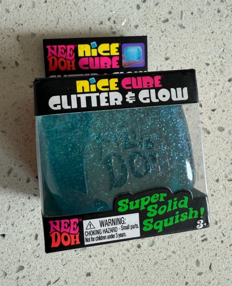 Needoh Nice Cube Blue - Sensory Squeeze Toy with Super Solid Squish - 2.25" Cube