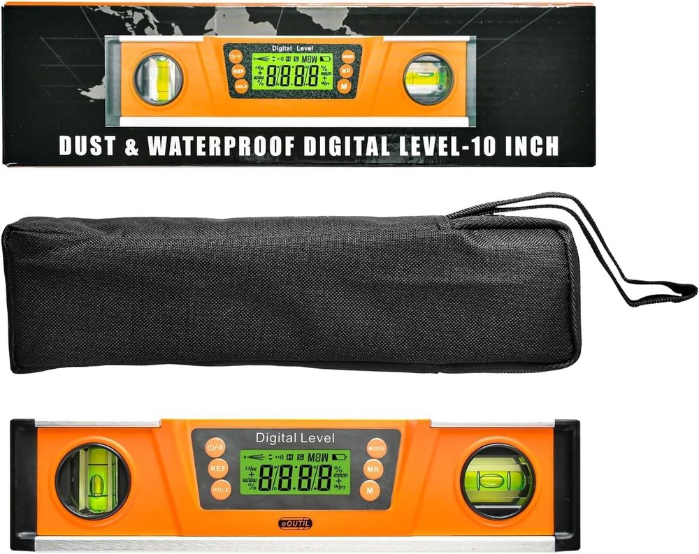 Digital Level and Protractor, 10 Inch IP54 Protected Electronic Bubble Inclin...