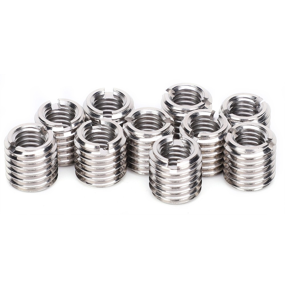 10Pcs Repair Nut Slotted Reducing Thread Bushing Screw Sleeve Conversion New