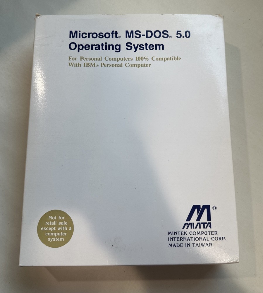 Microsoft MS-DOS 5.0 Operating System 1989 Complete In Box