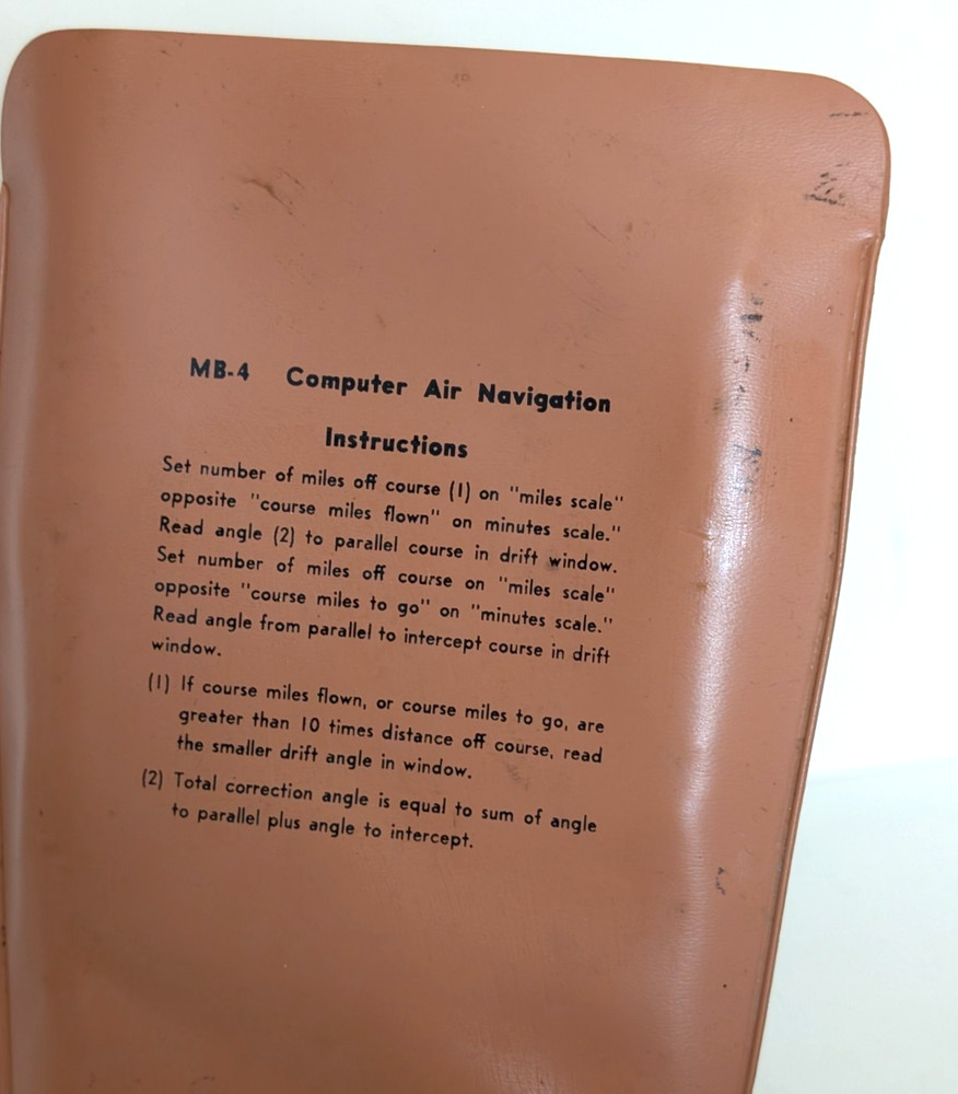 Type MB-4 A Computer Air Navigation Dead Reckoning Computer USAF Pilot WW2 Era