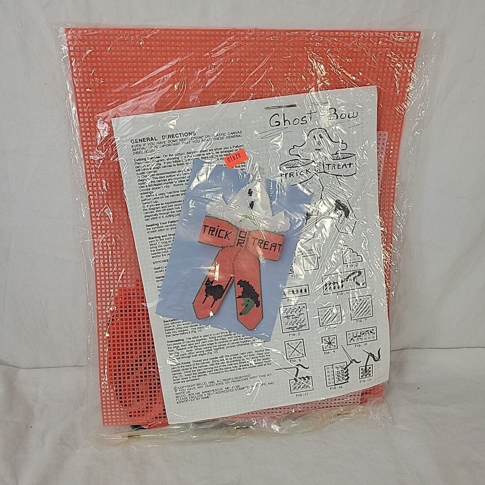 Ghost Bow Halloween Belco Plastic Canvas Kit