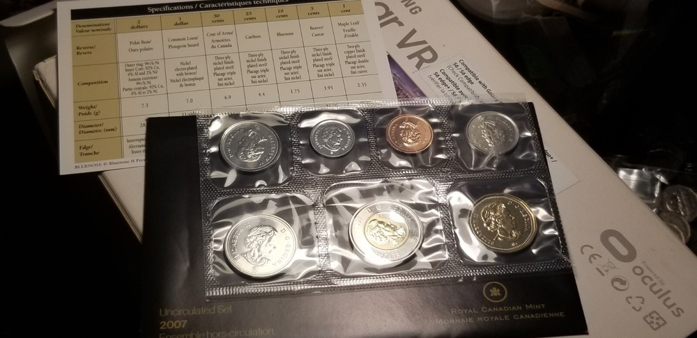 2007 Mint Proof Like Set Canada Coins Set.