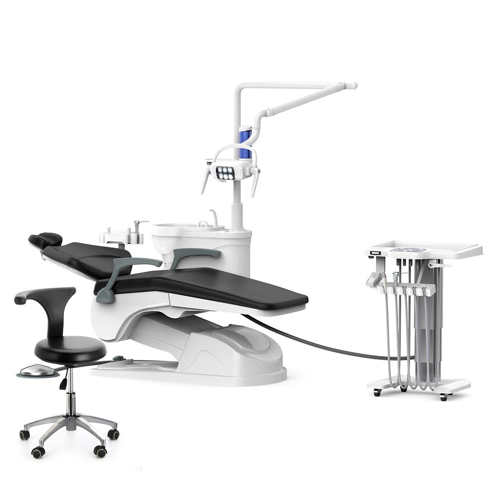 Dental Unit Chair Computer Controlled DC Motor Ceramic spittoon +Doctor Stool US