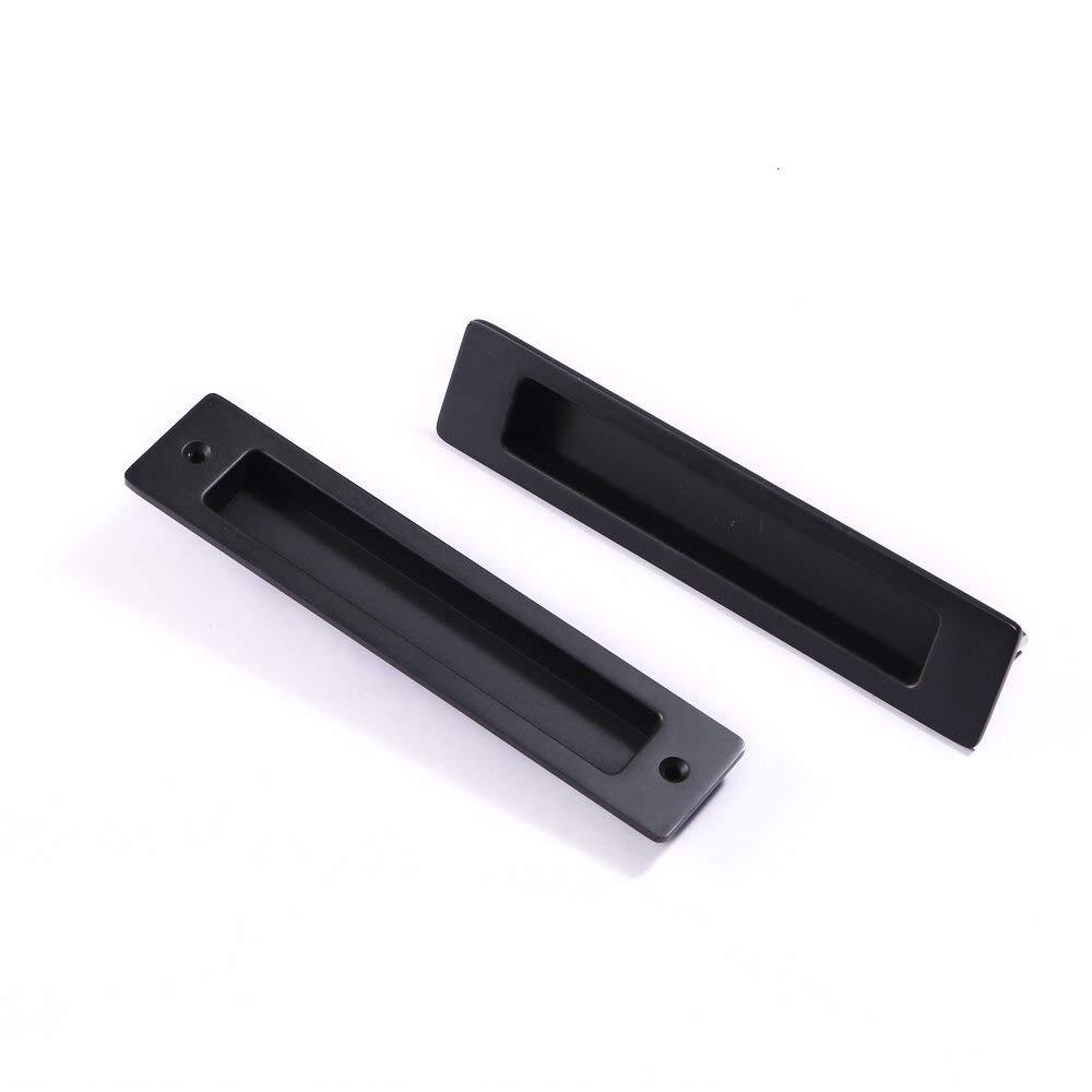 7 Inch Matte Black Sliding Barn Door Handle Flush Pull Handle with Flat Bottom