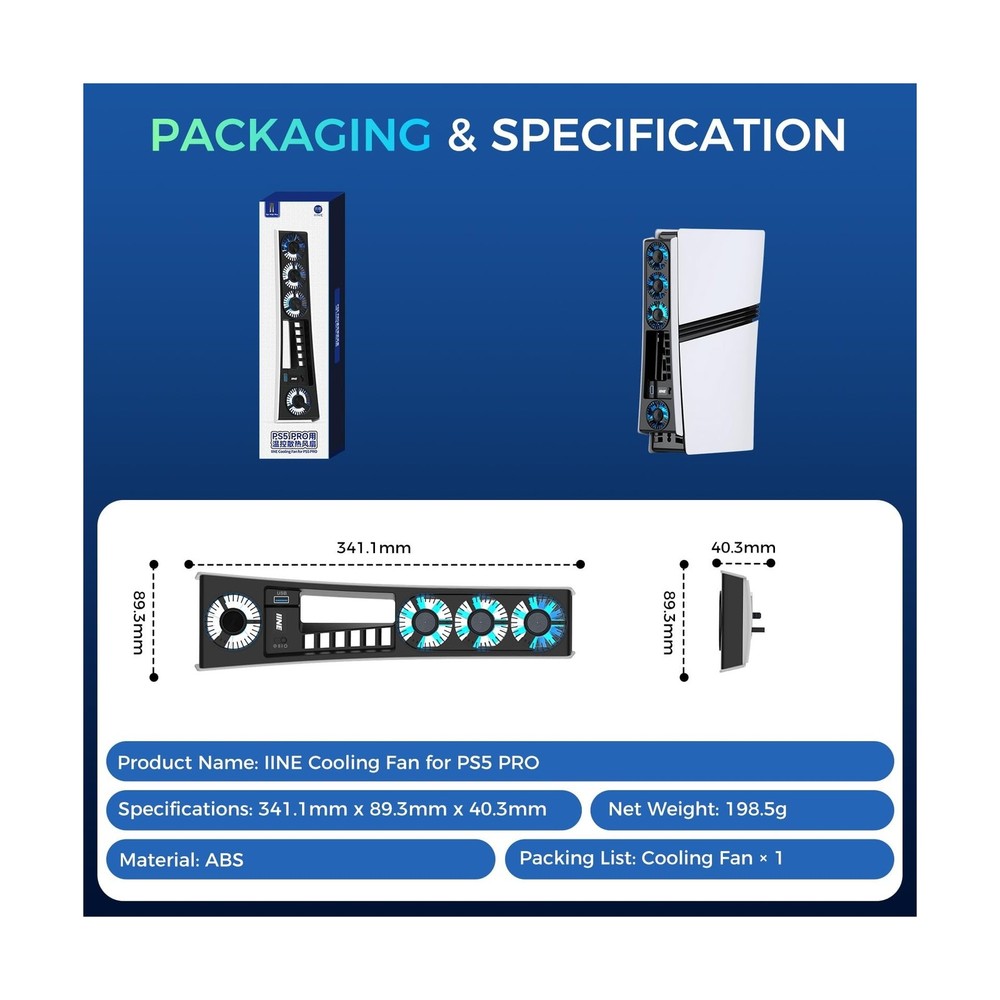 Cooling Fan for PS5 Pro, Efficient Cooler Fan with Adjustable Speed... Fast Ship