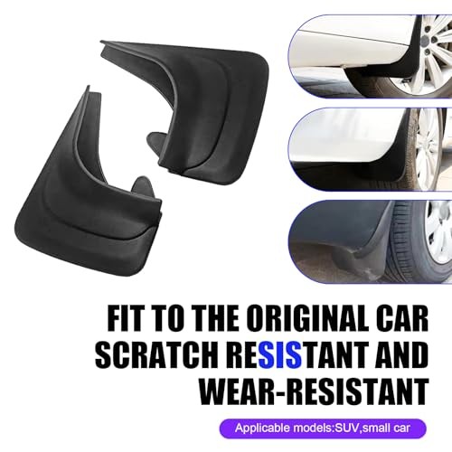Car Mud Flaps, Splash-Proof Mud Splash Guards Tire Protector, Front 2 PCS Black