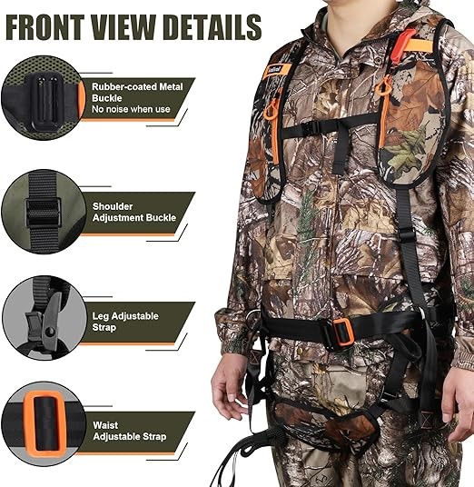 Lightweight Tree Stand Safety Harness with Padding for Men