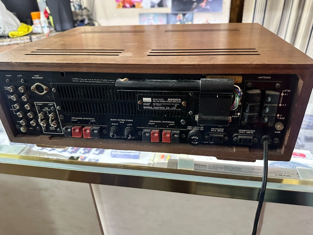 Sansui 2000X Solid State Stereo Receiver Tuner Amplifier with Wood Case TESTED