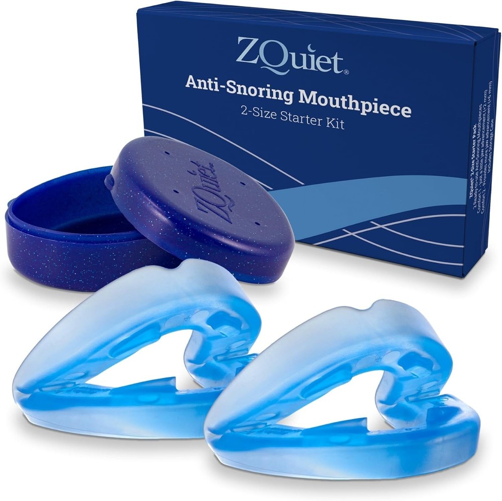 Blue Anti-Snoring Mouthpiece Set - Effective Snoring Solution with Storage Case