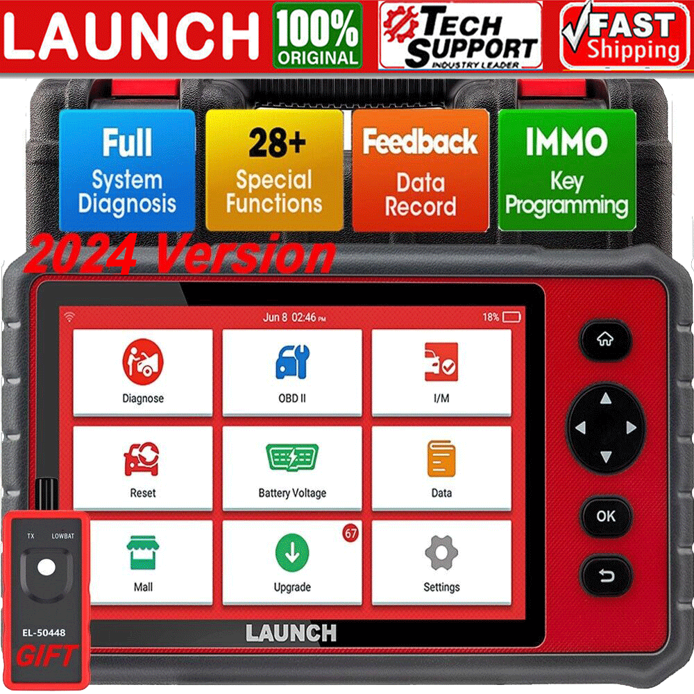 2024 LAUNCH CRP909E Pro Full System Diagnostic Tool OBD2 Scanner Key Coding TPMS