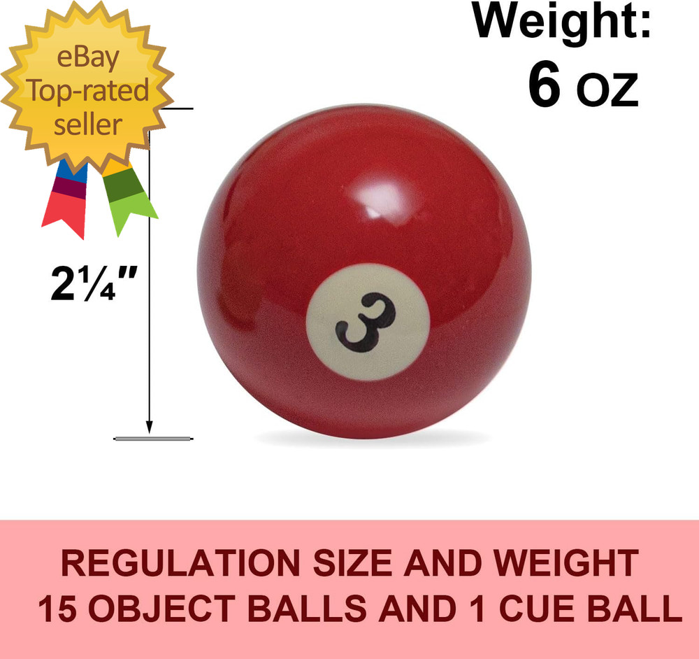 Billiard Balls Set 2-1/4" Regulation Size Pool Table Balls for Replacement