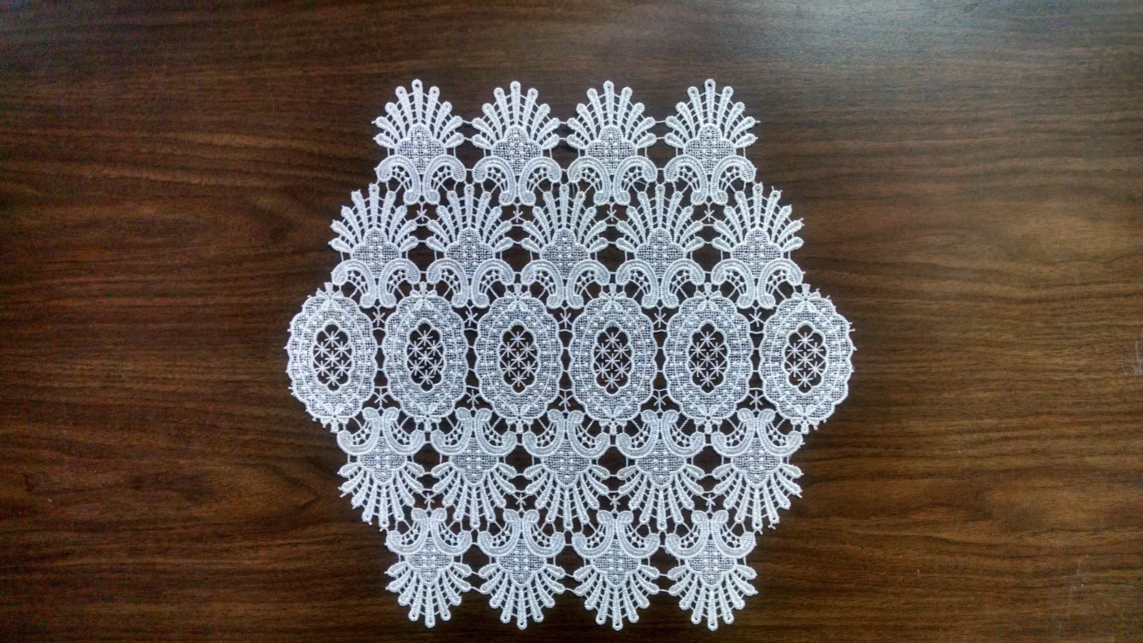 Doily Boutique Table Runner or Doily with Gold Victorian Lace Handmade