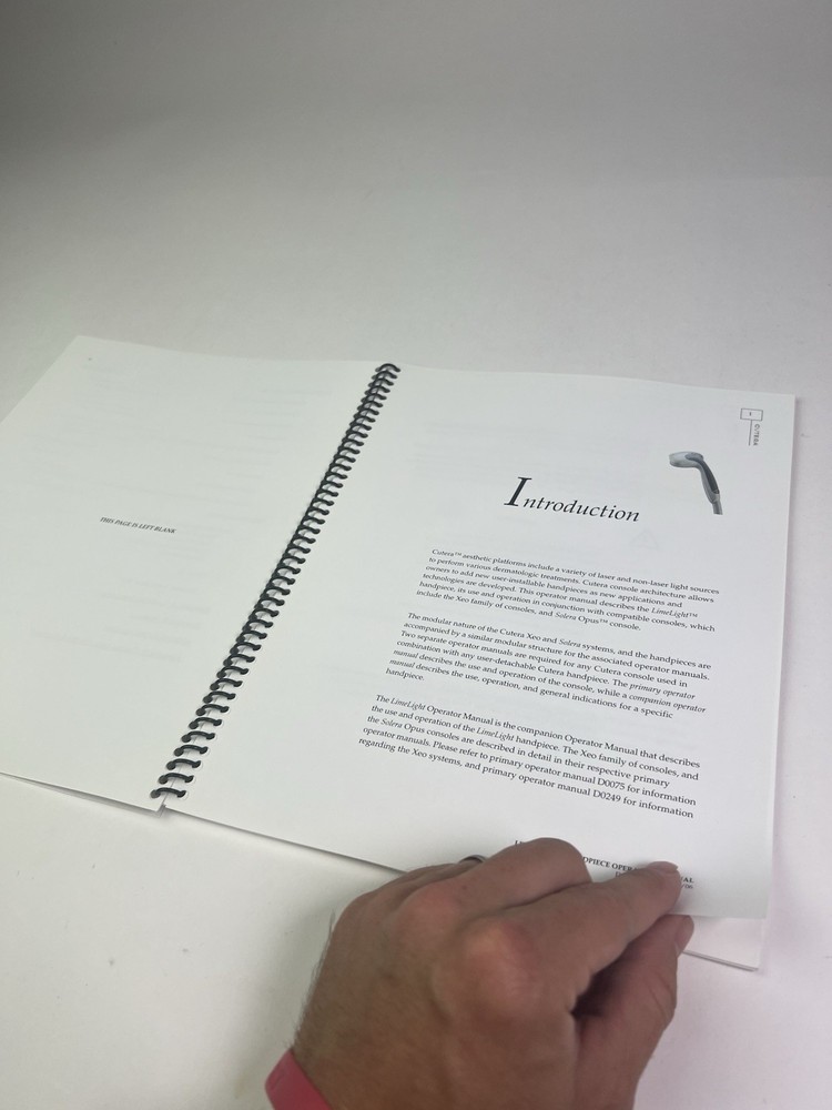 Cutera LimeLight Handpiece Operator Manual