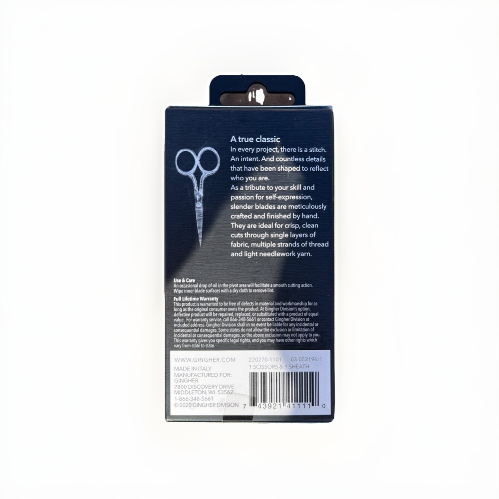 Gingher Embroidery Scissors, 4"