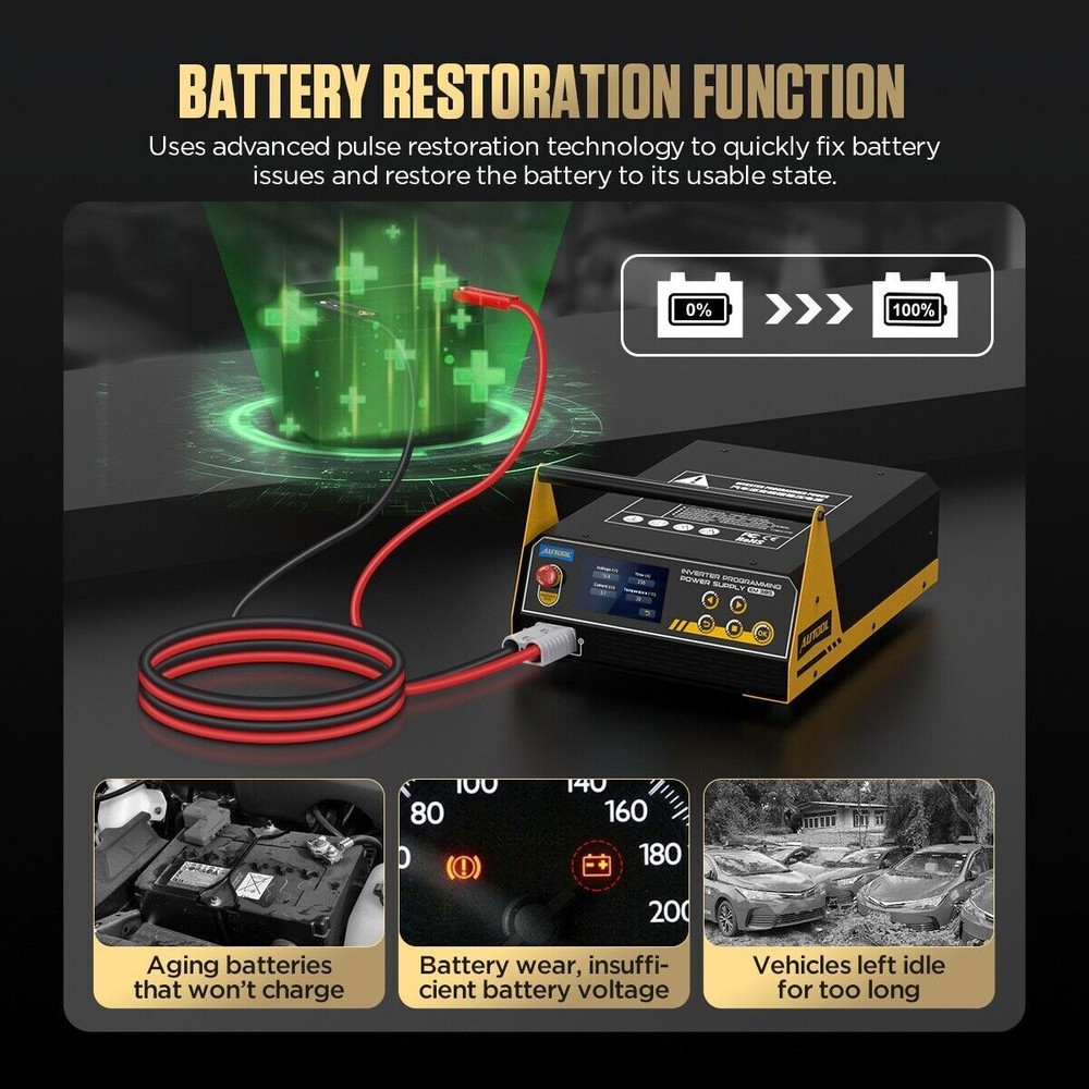 Programming ECU Emergency Power Supply Voltage Stabilizer Battey Charger Starter